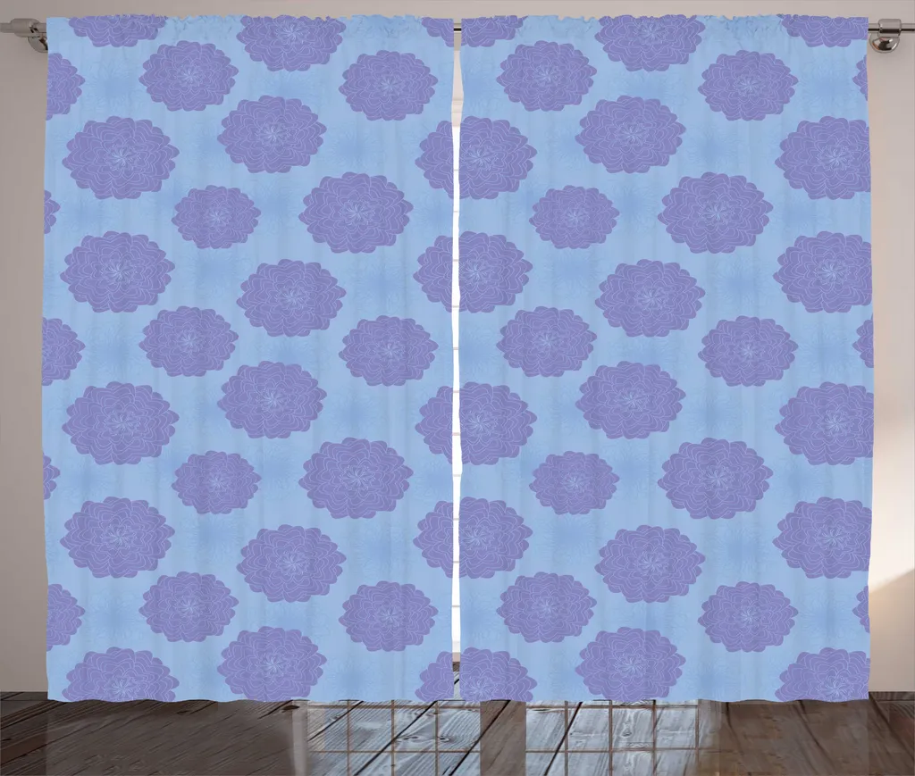 Rideaux de Fenêtre pour Salon Motif Nature Abstrait 280x225 cm Violet