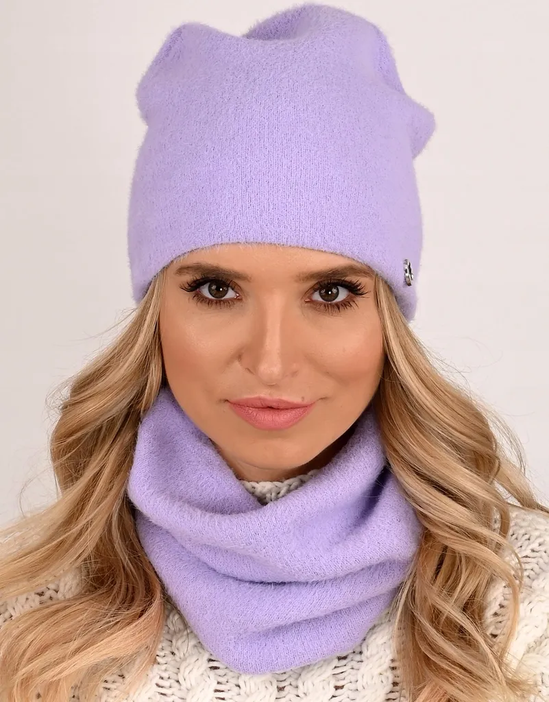 Set Invernale Viola Berretto e Sciarpa Alpaca Donna Mod. AL1 - 6