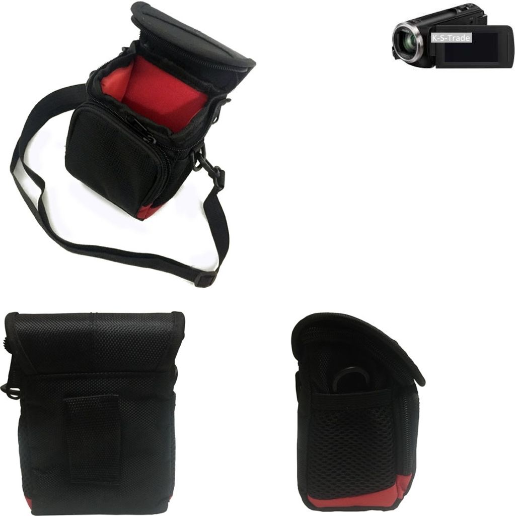 K-S-Trade Kameratasche Fototasche Umhängetasche Schultertasche Zubehör Tasche Schutz Hülle kompatibel mit Panasonic HC-V 180 mit Zusatzfach und