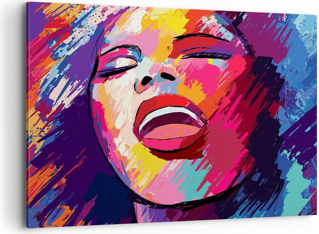 Bild auf Leinwand - Leinwandbild - Frau Abstraktion - 100x70cm - Wand Bild - Wanddeko - Wandbilder - Leinwanddruck - Bilder - Kunstdruck - Wanddeko...