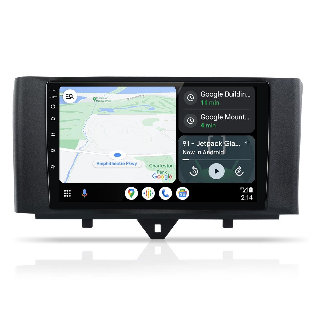 9''Andriod 15 Autoradio Carplay Andriod Auto 8Kern 4+64GB Für Mercedes benz Smart Fortwo 451 2010-2015 GPS Navi WIFI Bluetooth FM RDS SWC DAB+DSP ...