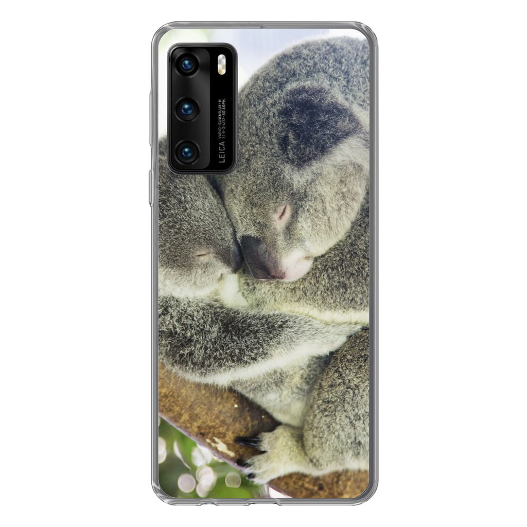 MuchoWow Handyhülle Schutzhülle Hülle für Huawei P40 Koalas - Knuddeln - Tiere - Jungen - Mädchen Silikon Softcase Handy Hülle - Handytasche