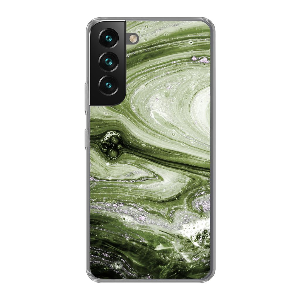 MuchoWow Handyhülle Schutzhülle Hülle für Samsung Galaxy S22 Marmor - Naturstein - Kalkstein Silikon Softcase Handy Hülle - Mobiltelefonhülle