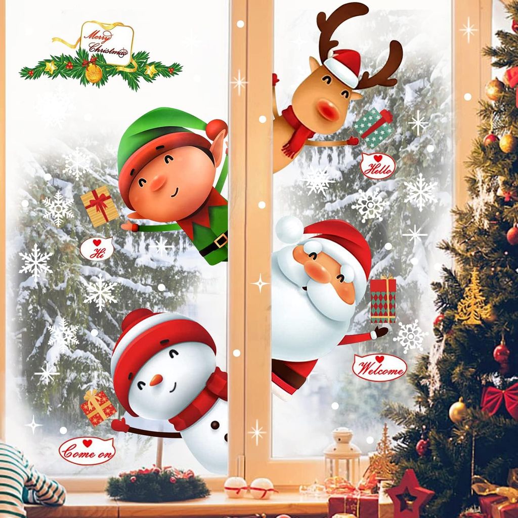 Weihnachts-Fensteraufkleber – 147 Stück Schneeflocken-Deko, Statisch, Wiederverwendbar, Für Winter & Festtage