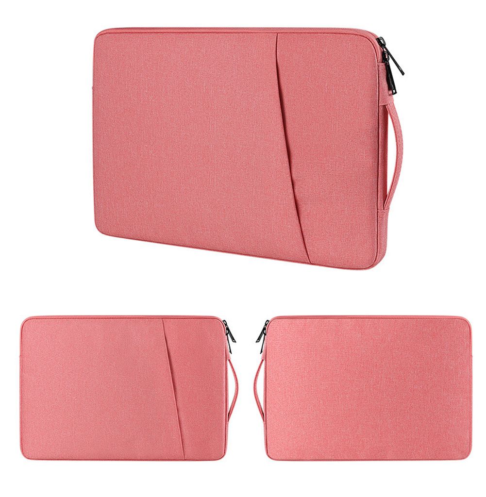 Case2go - Laptoptasche Hülle Tasche für Macbook, Laptop, Chromebook - Polyester - 15.4 Zoll - Mit Griff - Wasserabweisend - Rosa