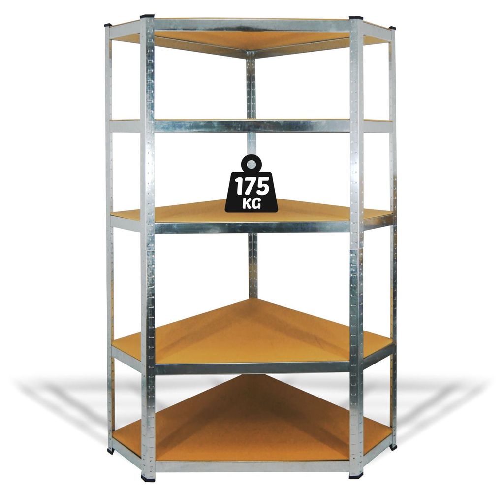 Metall-Eckregal – Regaleinheit – 5 Böden – Max. 175 kg pro Produktbild 
