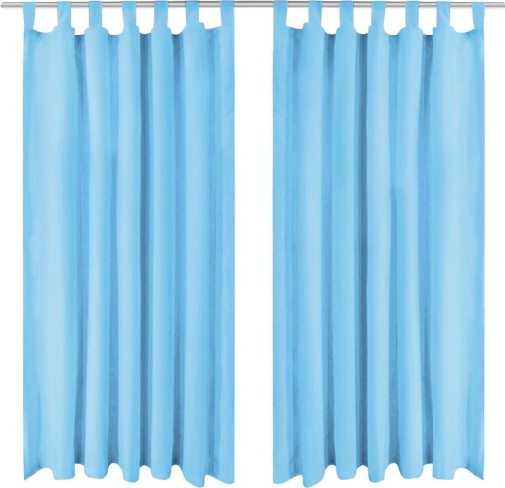 Vorhänge Mikro-Satin 2 Stk. mit Schlaufen 140 x 175 cm Türkis