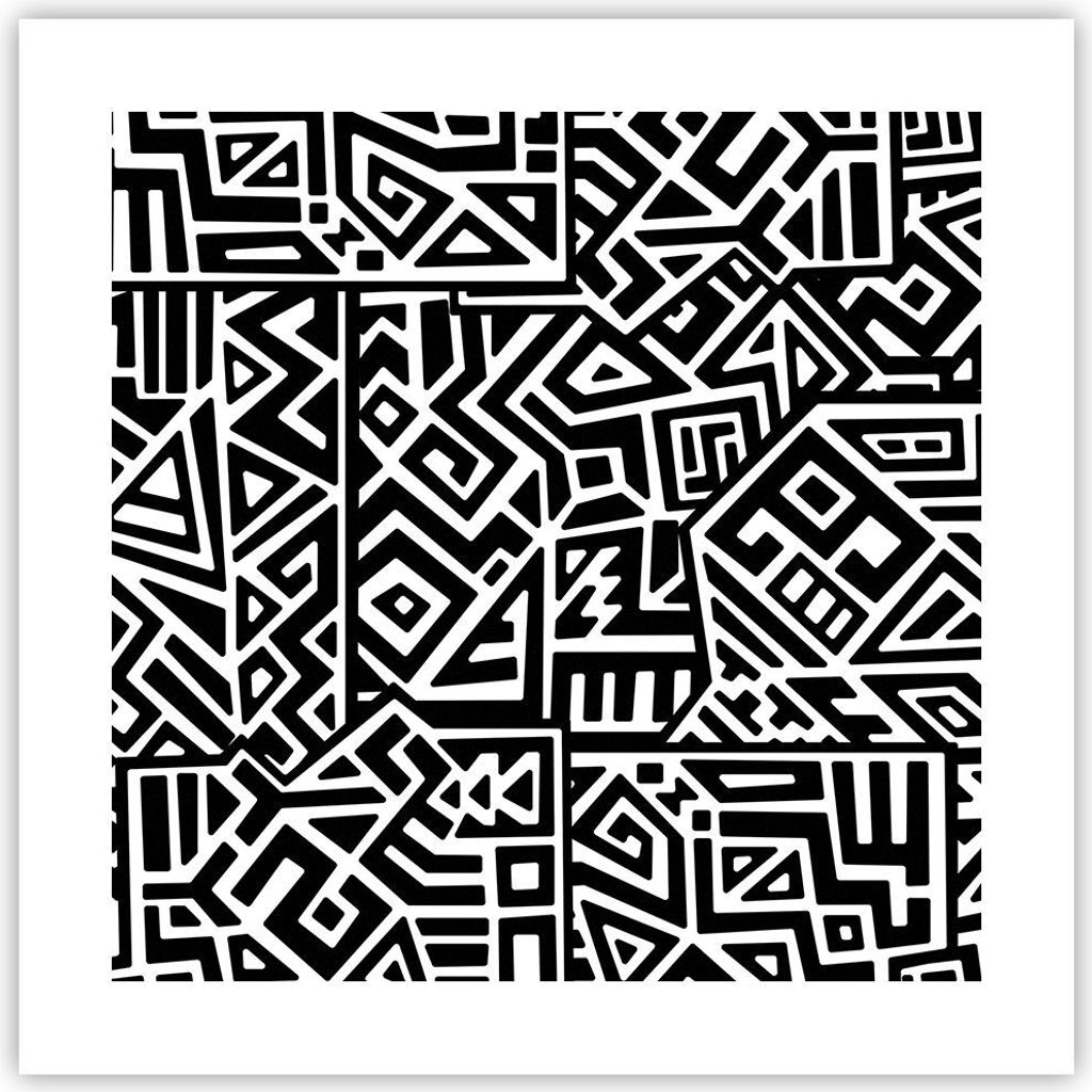 Poster - Poster ohne Rahmen - Op-Art. Schwarz Weiß - 40x40 cm - Wand Bild - Wanddeko - Wandbilder - Kunstposter - Wandposter - Bilder - Kunstdruck...