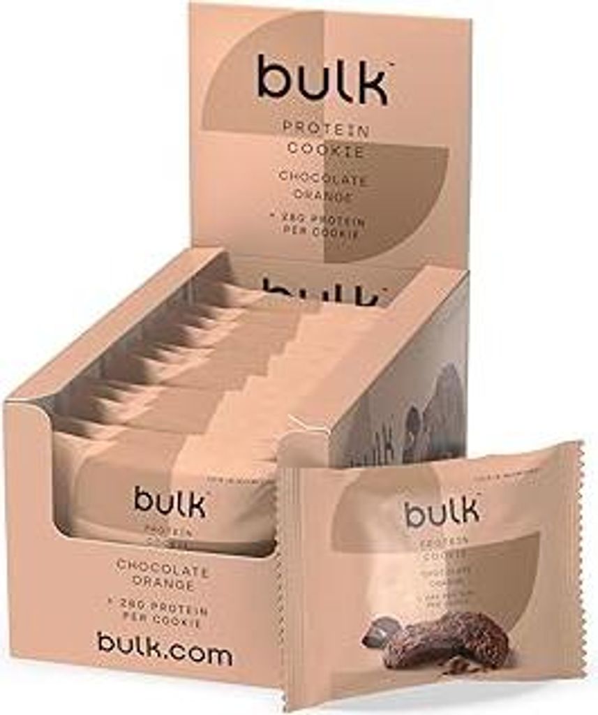 Bulk Protein Cookie, Kekse, Schoko-Orange, 12 Stück, Verpackung Kann Variieren