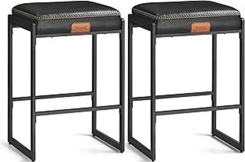 Sgabelli Bar Alti 66 cm VASAGLE EKHO Nero Inchiostro Set da 2