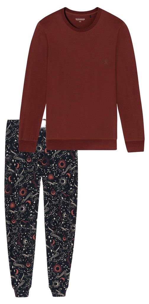 Schiesser Herren Pyjama Family - burgund - Größe 56