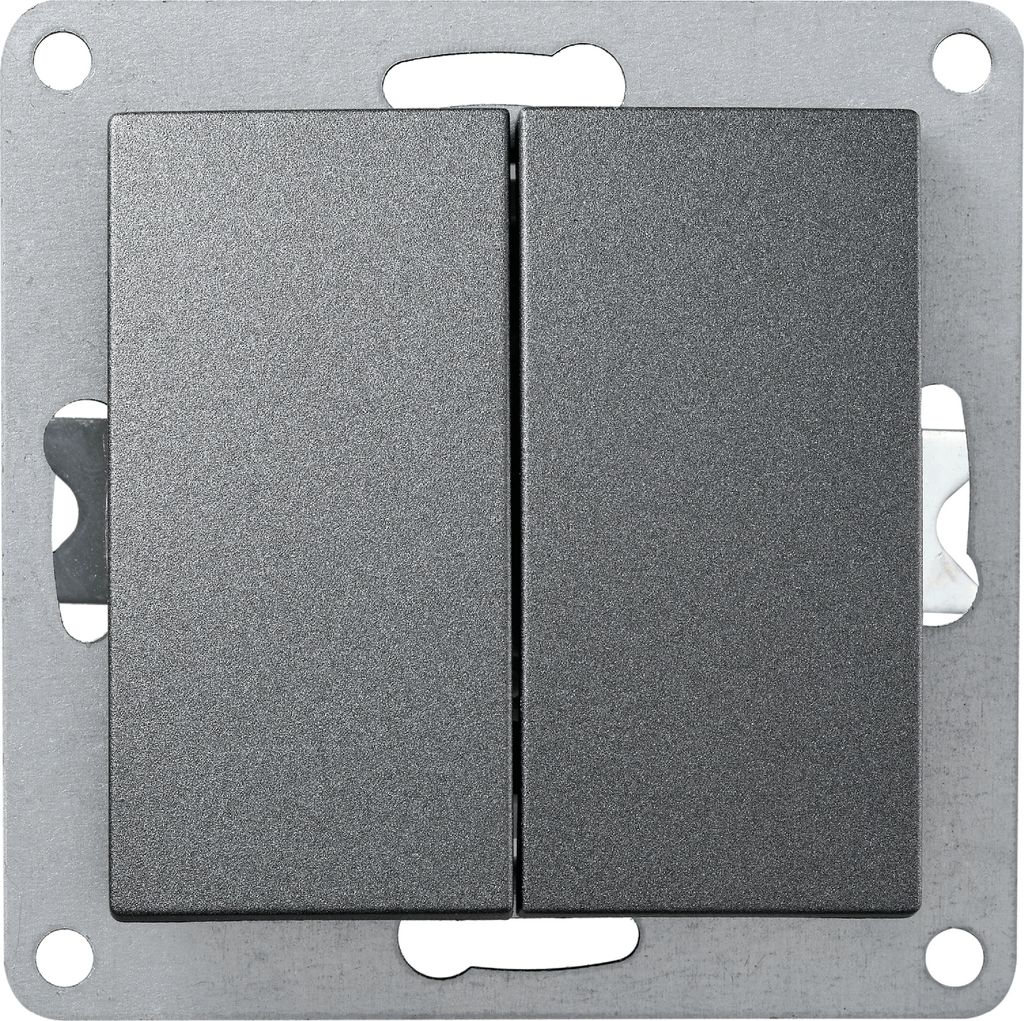 Taster McPower ''Flair'' 2-fach, 250V/10A, UP, anthrazit