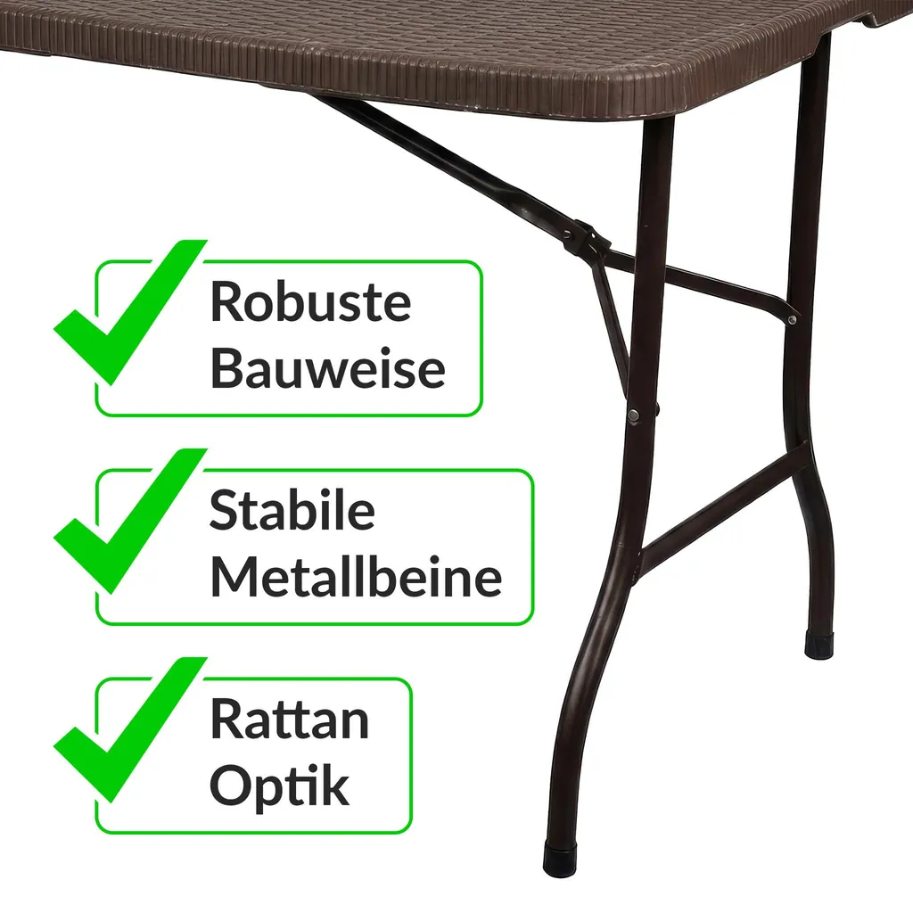 Table d'appoint pliante pour réception et buffet de jardin 183 cm - 6