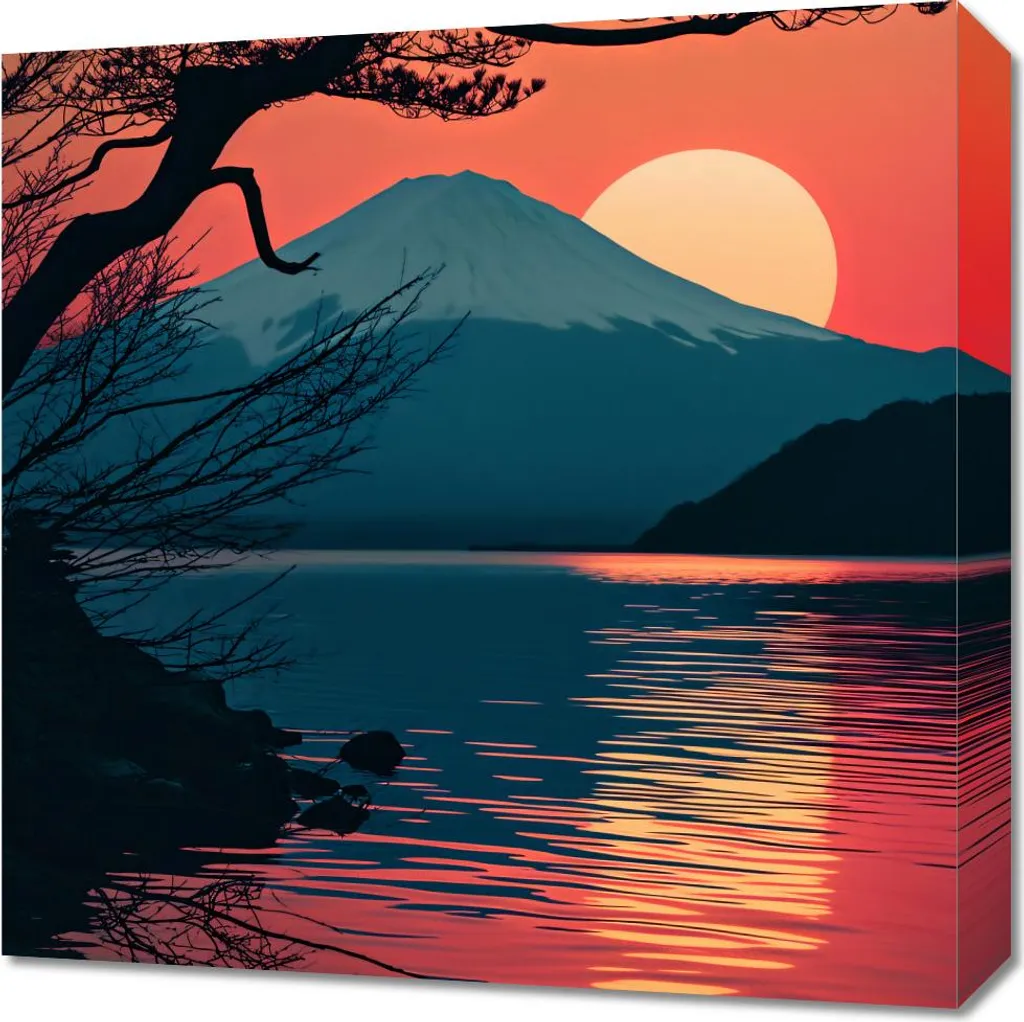 Offerta Quadro 50x50 Montagna di Sera - Arredo Parete Economico