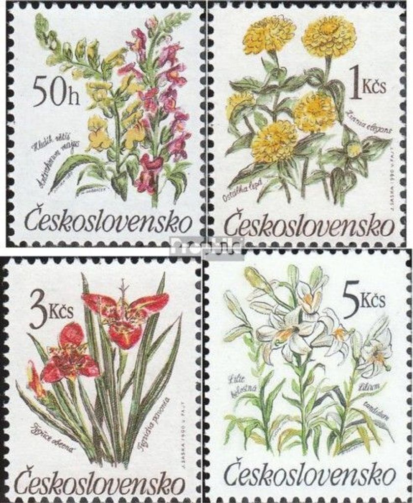 Briefmarken Tschechoslowakei 1990 Mi 3038-3041 (kompl.Ausg.) postfrisch Blumen