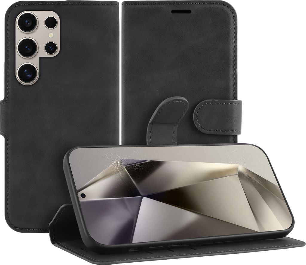 Just-in-Case Just in Case PolyurethanLeather Book Case Black Samsung Galaxy S24 Ultra
