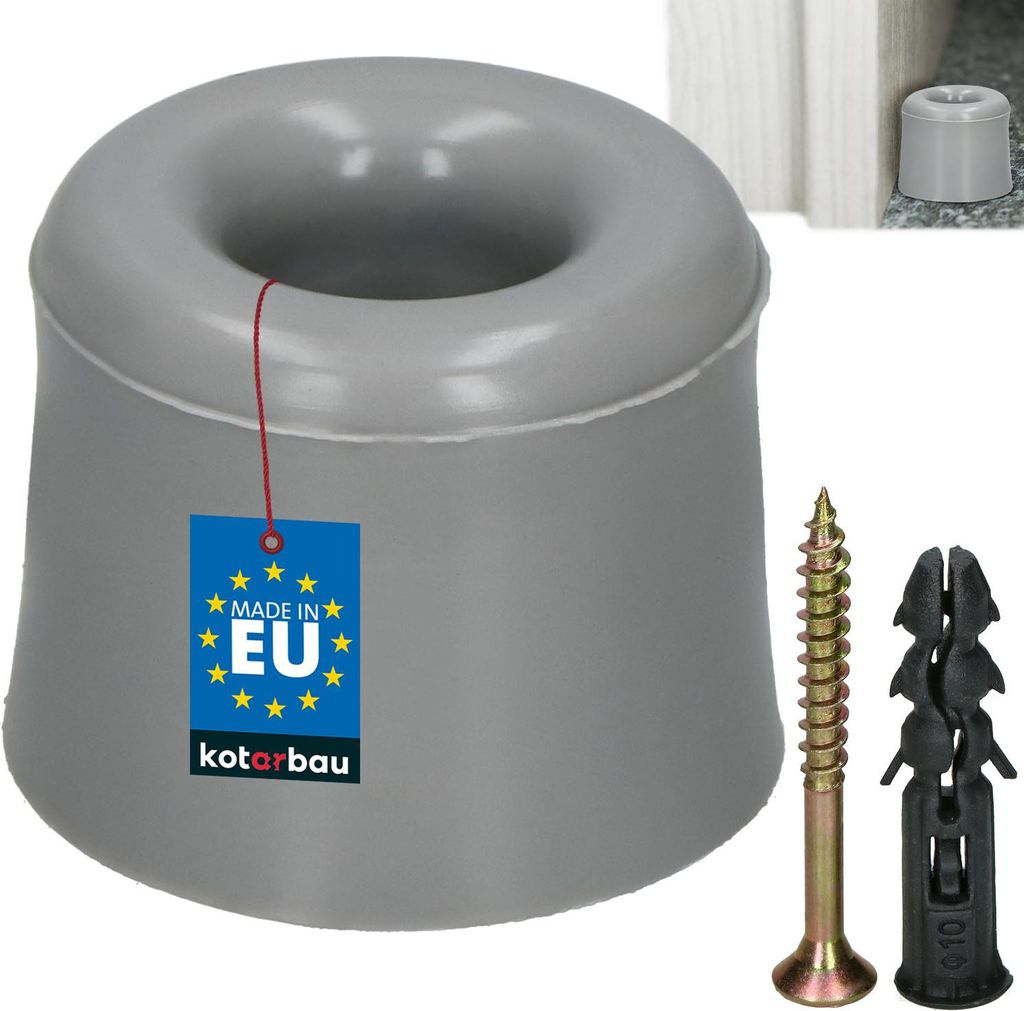 KOTARBAU® Türstopper Boden zum Schrauben 27 mm Grau Produktbild 