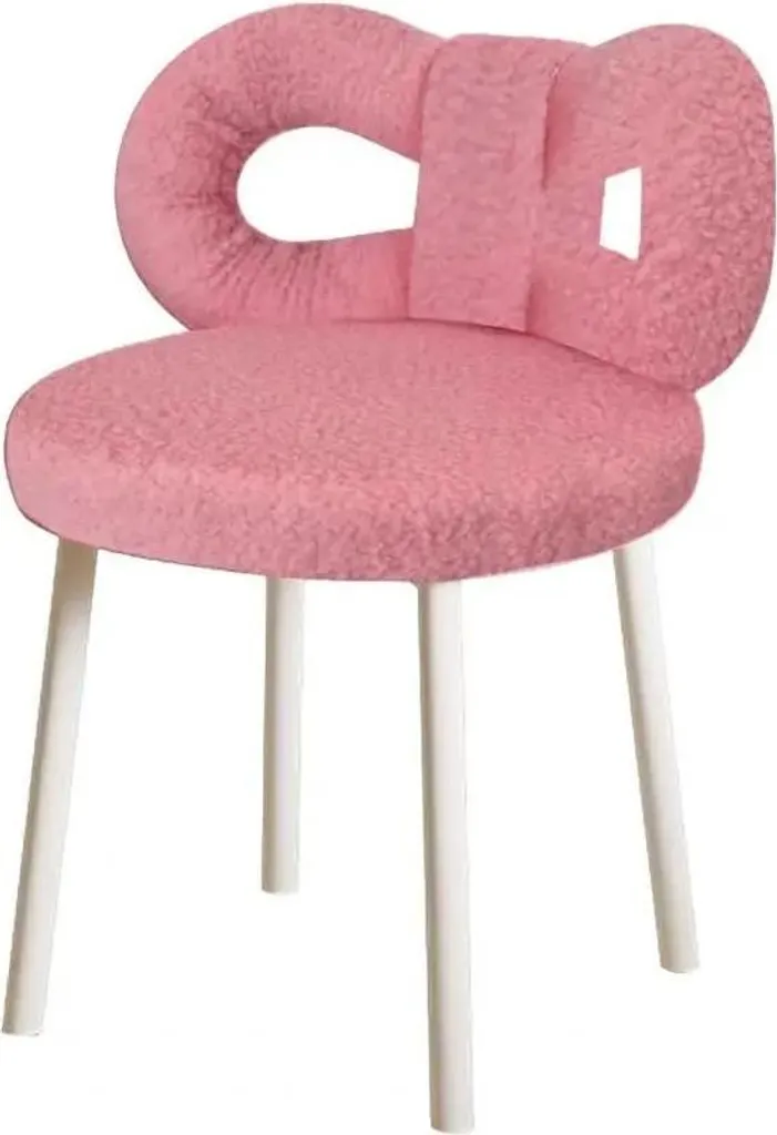 Chaise de coiffeuse élégante rose, fauteuil de maquillage design velours