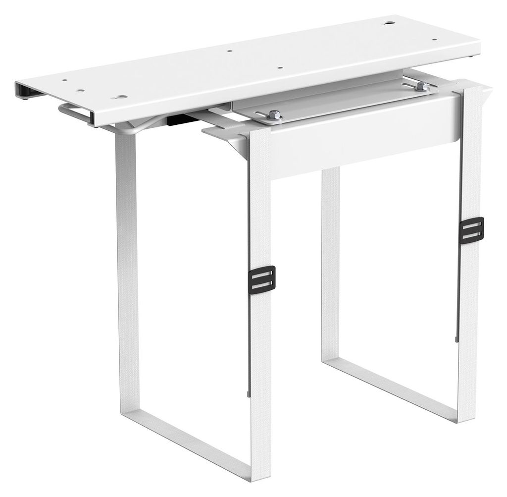 CAVO Tisch-Halterung PC mit Gurthalterung & 360°-Drehung weiß – PC-Tower-Halter, Computerhalterung