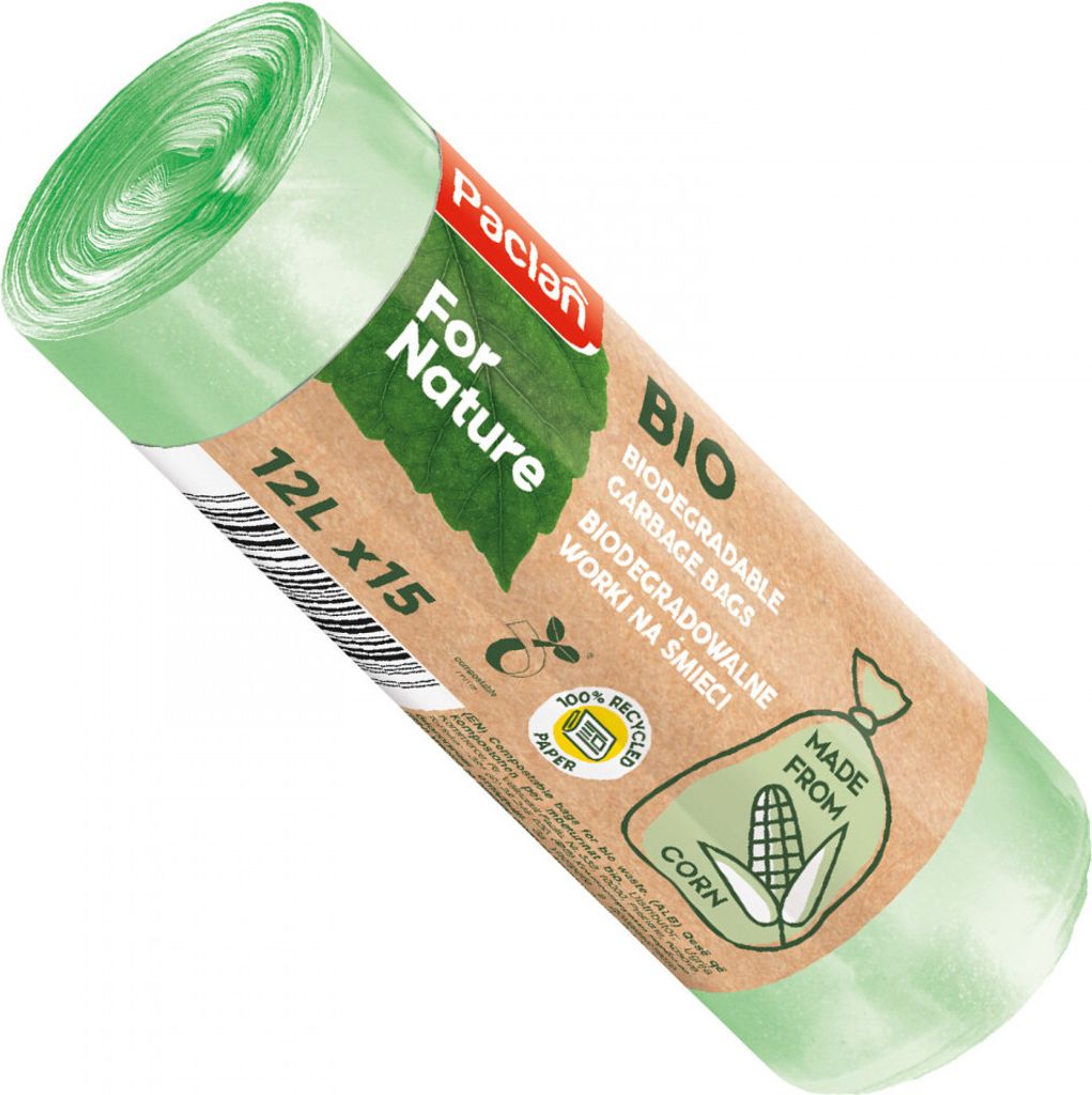 7x Paclan For Nature Müllsäcke  12l grün | Ökologische Produktbild 