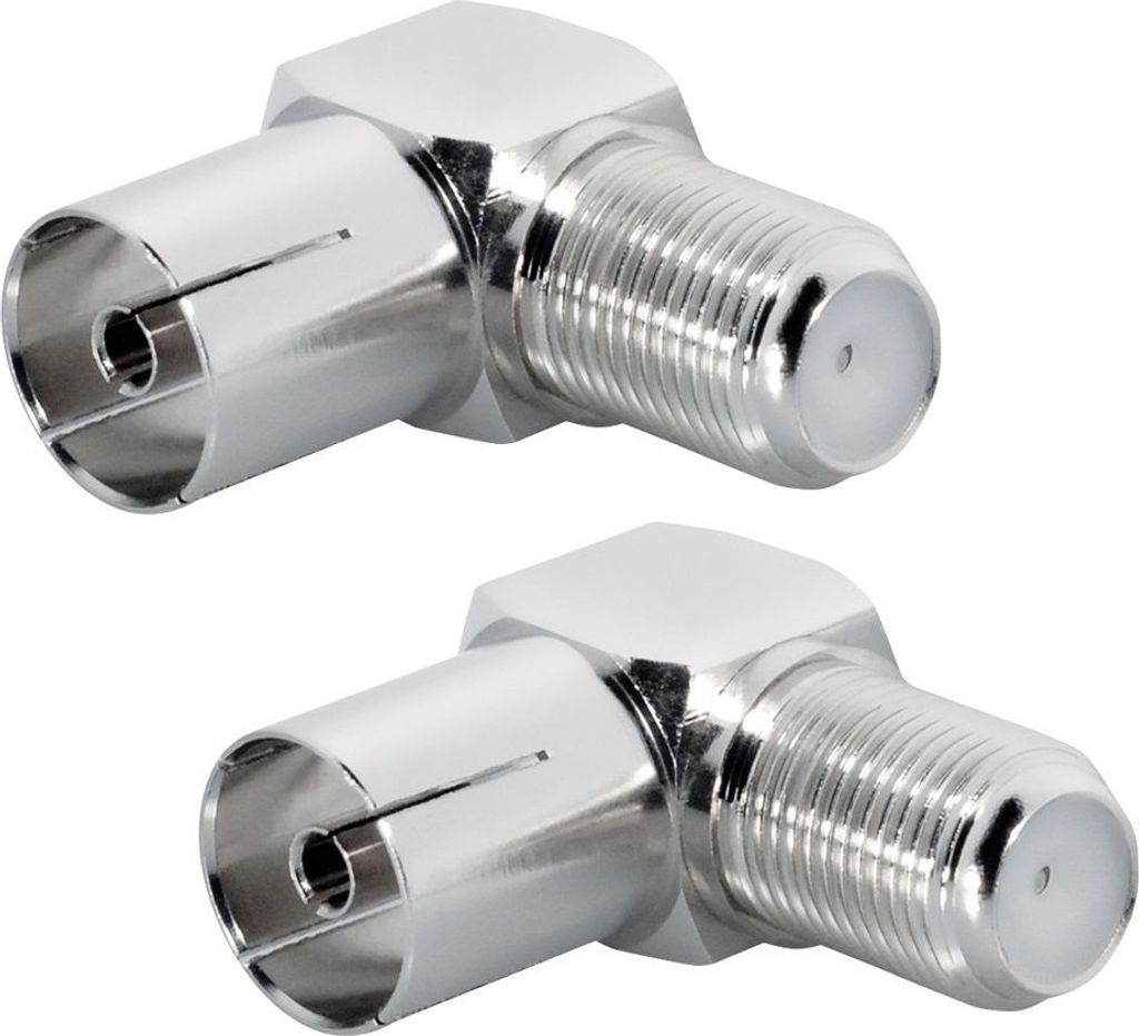 ARLI 2x 90° TV Antennen Winkeladapter – IEC Koax Kupplung 9,5 mm auf F-Kupplung Winkel Adapter F Buchse / Kupplung