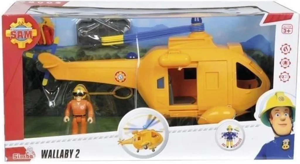 Hélicoptère Wallaby II Sam le Pompier Simba 109251002 avec Figurine Tom