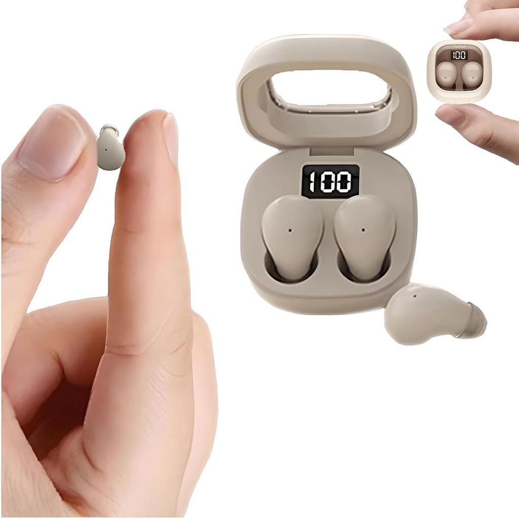 In-Ear-kopfhörer Mini-Kopfhörer, lange Laufzeit, wasserdicht, IPX5, leicht, In-Ear-Kopfhörer, Bluetooth, kabellos, mit LED-Anzeige, Akkulaufzeit