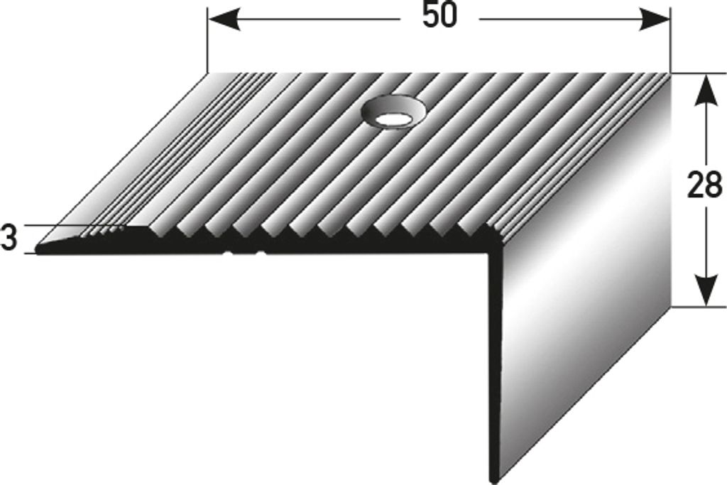 PROVISTON Treppenkante | 28 x 50 x 2000 mm | Treppenkantenprofil Treppenwinkel Winkelprofil Kombiwinkel Aluminium eloxiert Spezialemailliert Spezia...