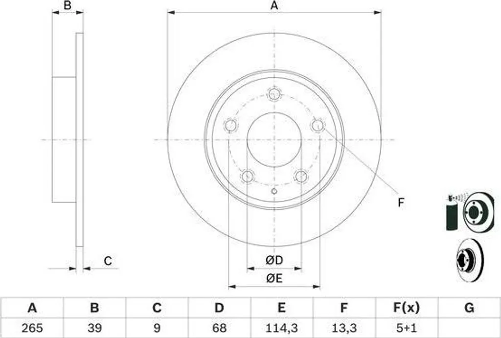 Disque de Frein Haute Performance BOSCH 0986479E54 pour MAZDA CX-3 et 3