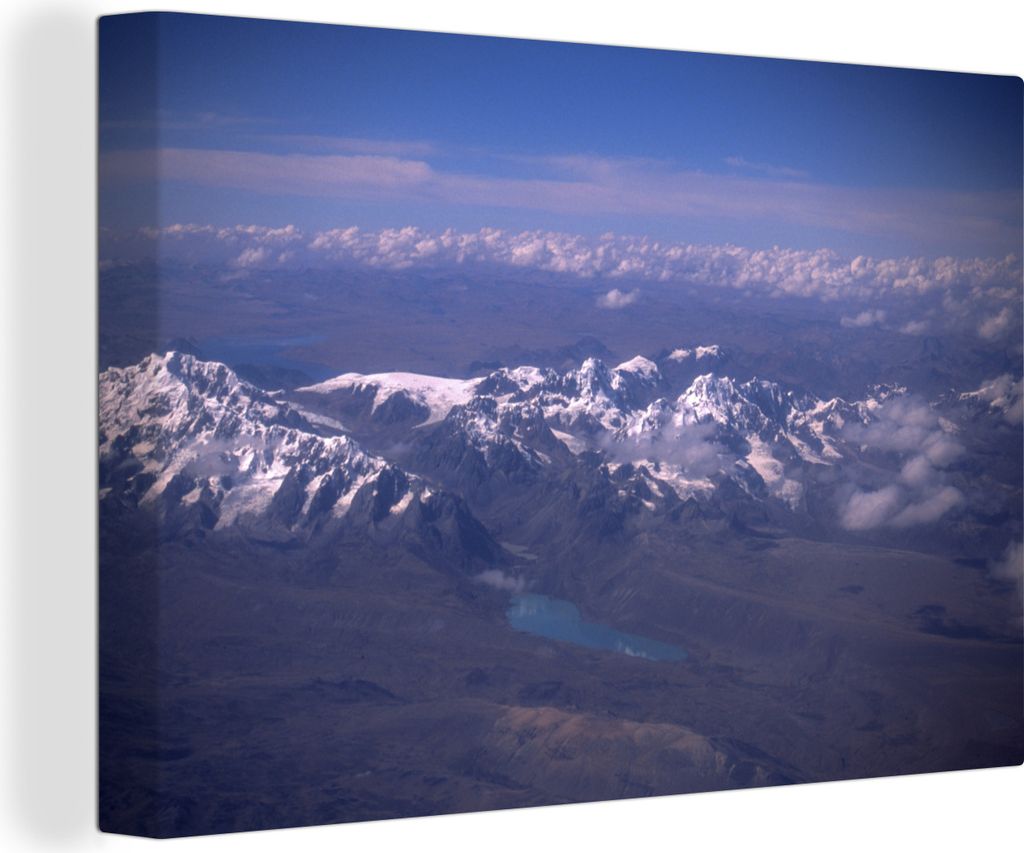 OneMillionCanvasses - Leinwandbilder - 140x90 cm, Luftaufnahme des Huascarán in Peru, Wandbilder Kunstdruck Wanddekoration - Foto auf Leinwand -...