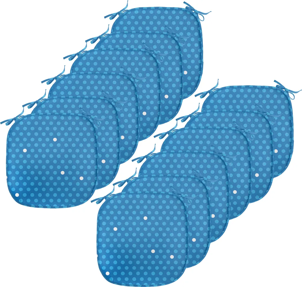 Coussin de Chaise Anti-Tache et Antidérapant Bleu Clair - Set de 12