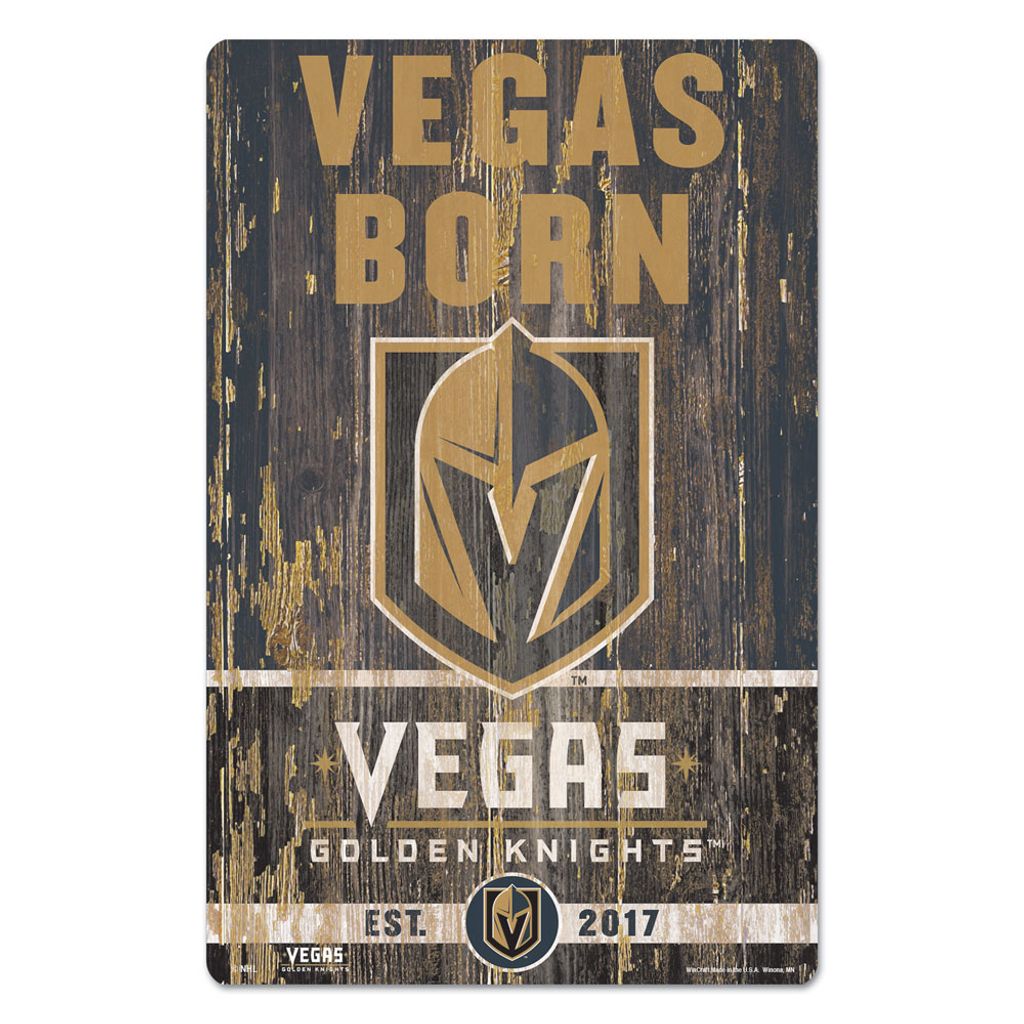 NHL Vegas Golden Knights Slogan Wood Sign Holzschild Holz Eishockey Deko 43x28cm