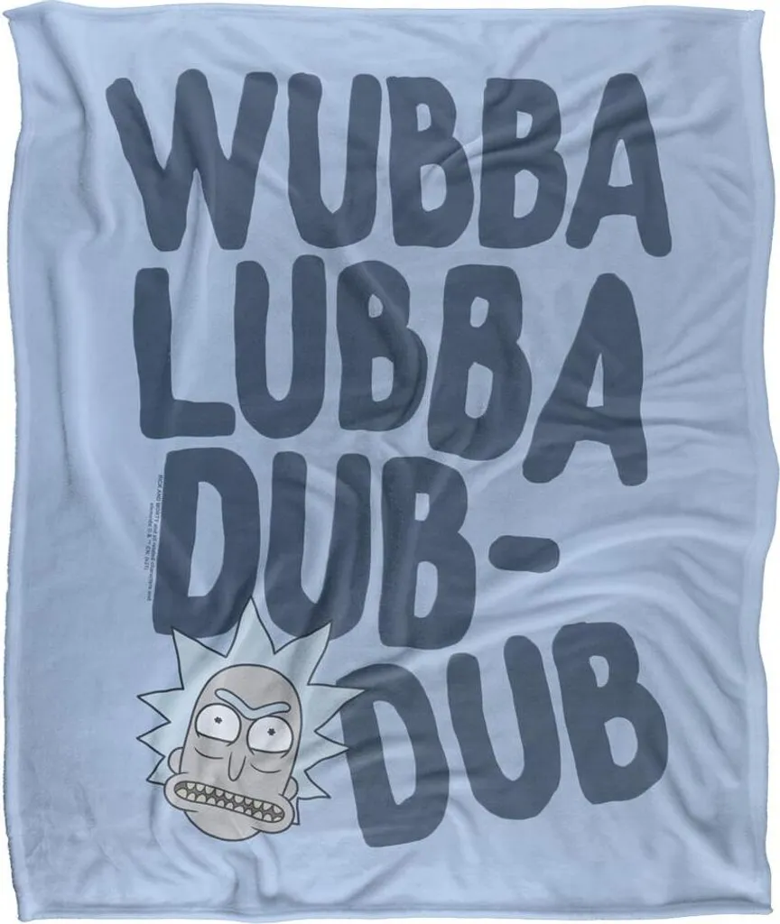 Plaid Rick And Morty Wubba Lubba Dub Dub en Polaire Douce Multicolore