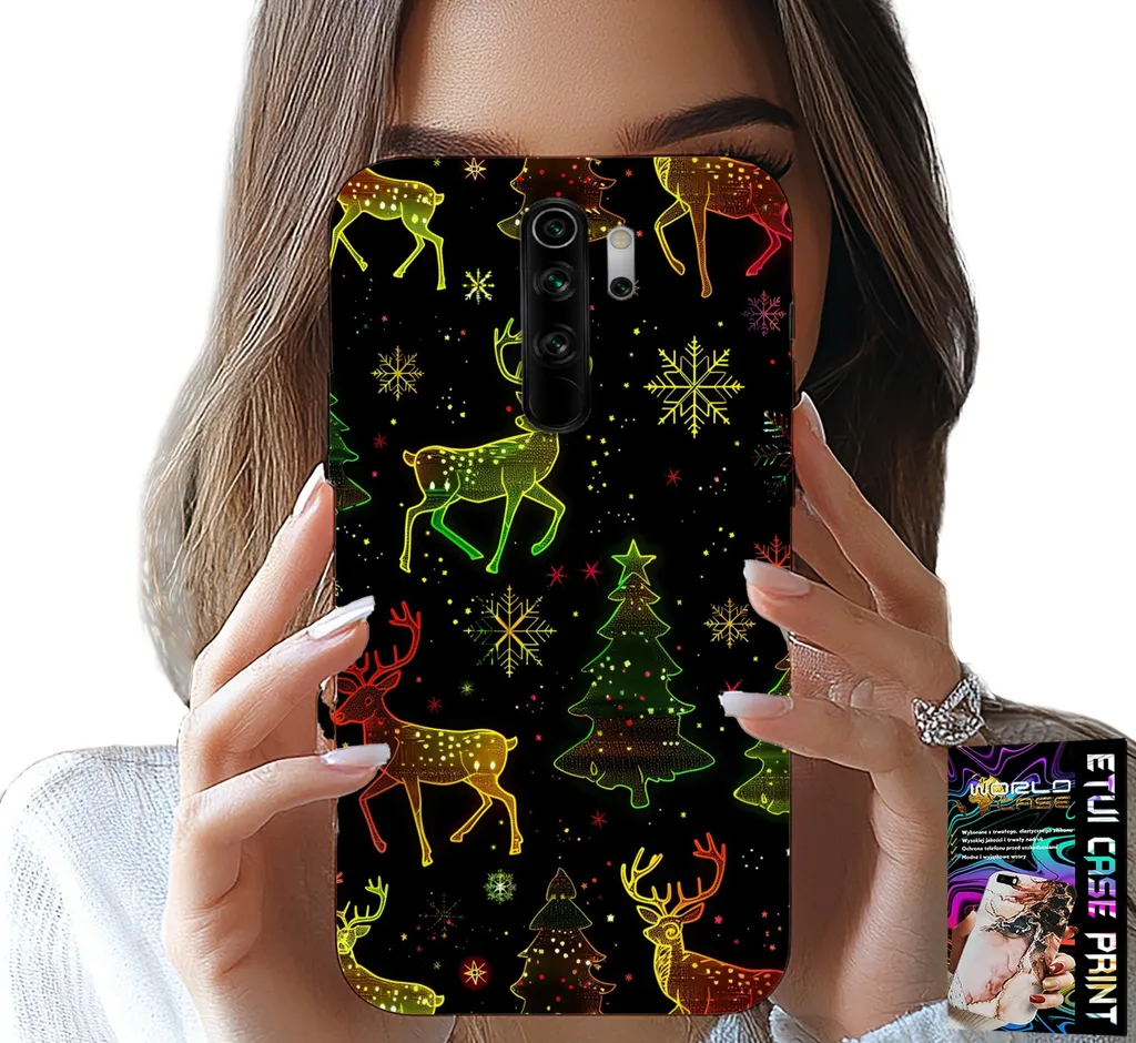 Custodia Xiaomi Redmi 9 Natale: Renna e Albero + Vetro Temperato Omaggio