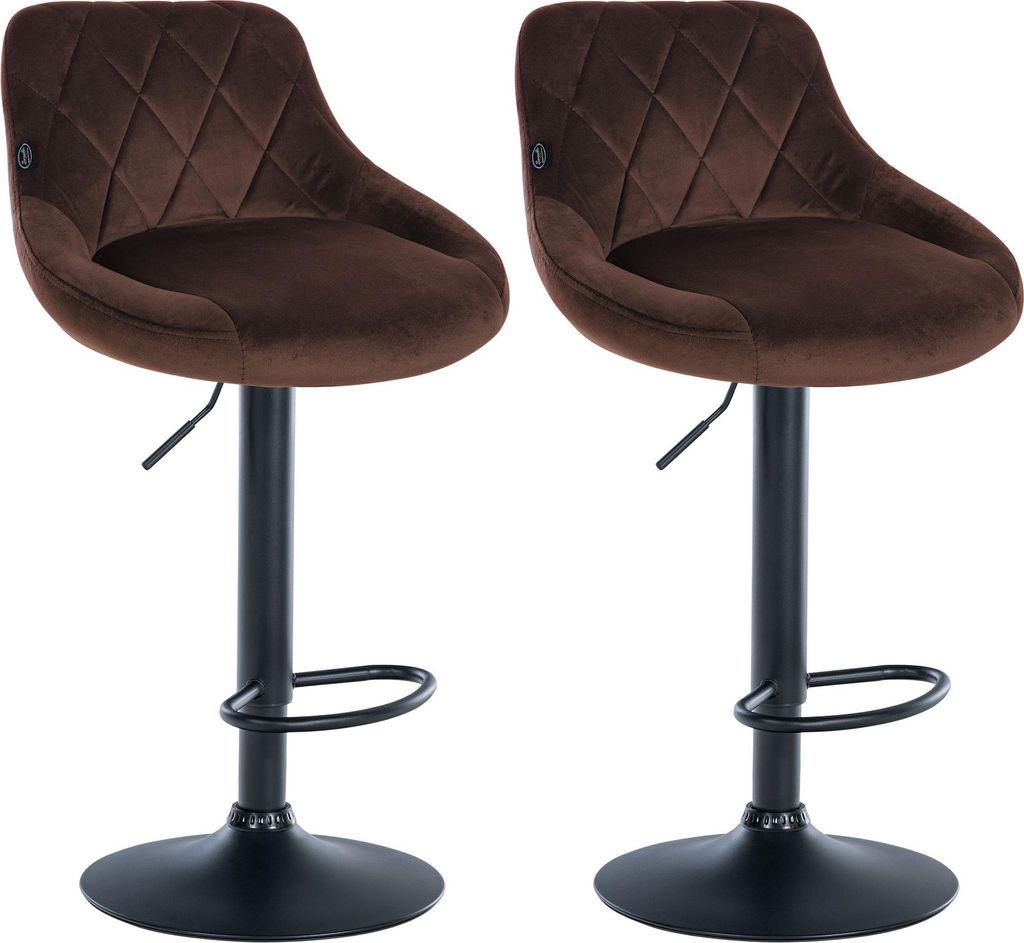 Set van 2 barstoelen Lazio, bekleding: fluweel, kleur: Productafbeelding 
