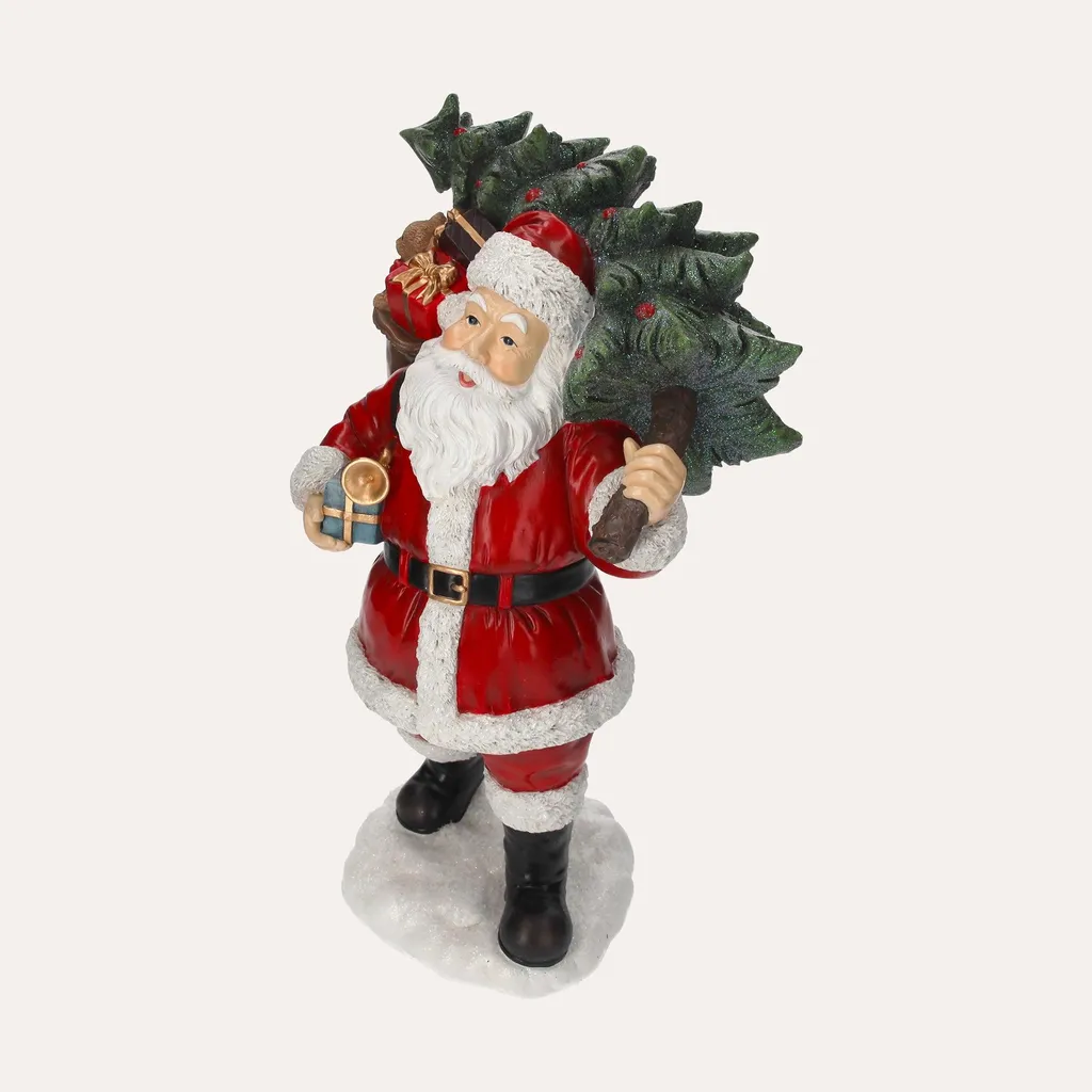 Père Noël robuste en résine - Décoration durable pour éviter la casse - 3