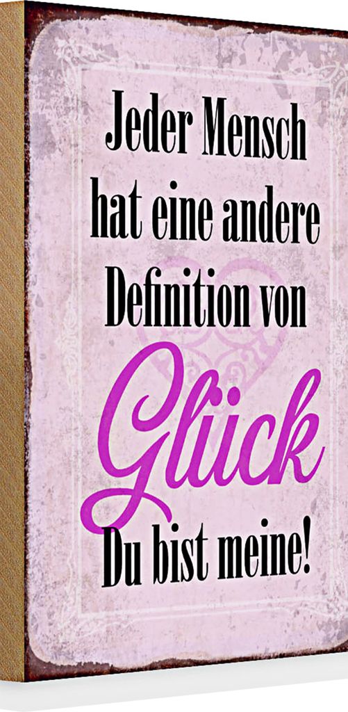 Holzschild Spruch 20x30cm Glück du bis meine