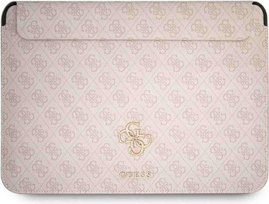 Guess, 13'' Laptophülle Saffiano mit 4G Motiv & Metalllogo, Rosa