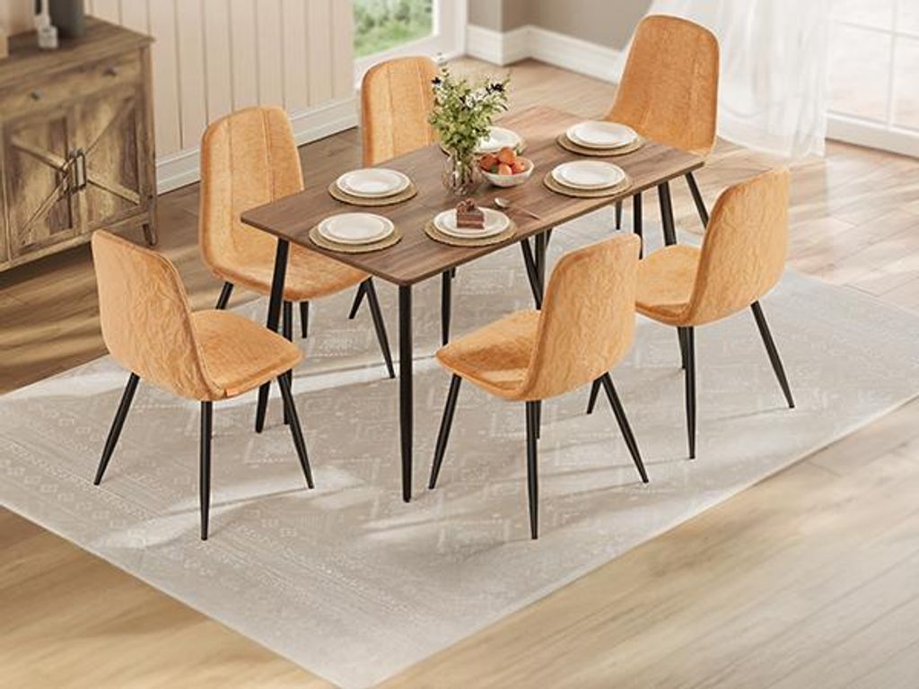 VASAGLE Esszimmerstuhl 6er Set, Küchenstuhl, Polsterstuhl, Produktbild 