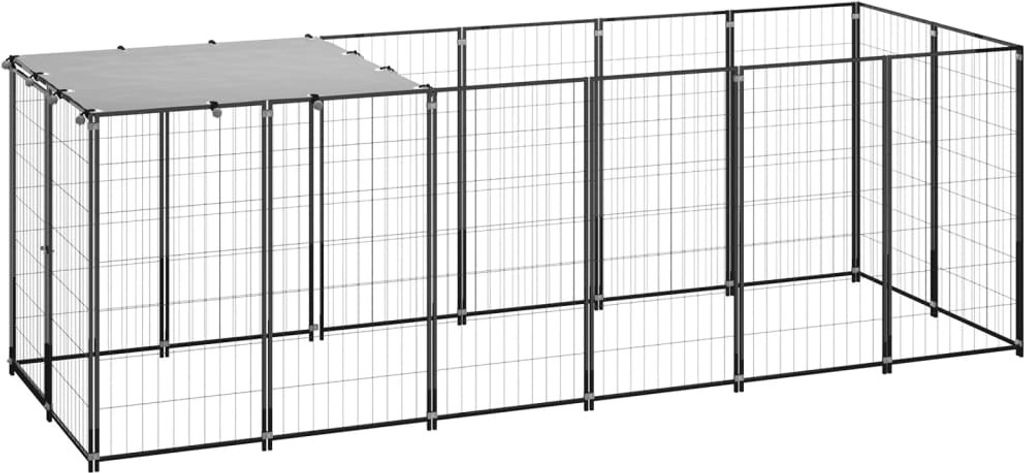 Hundezwinger Schwarz 330x110x110 cm Stahl