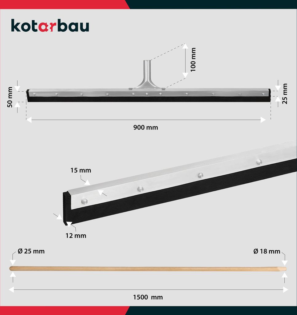 KOTARBAU® Houbová gumová stěrka 90 cm s rukojetí Stěrka na Obrázek produktu 3