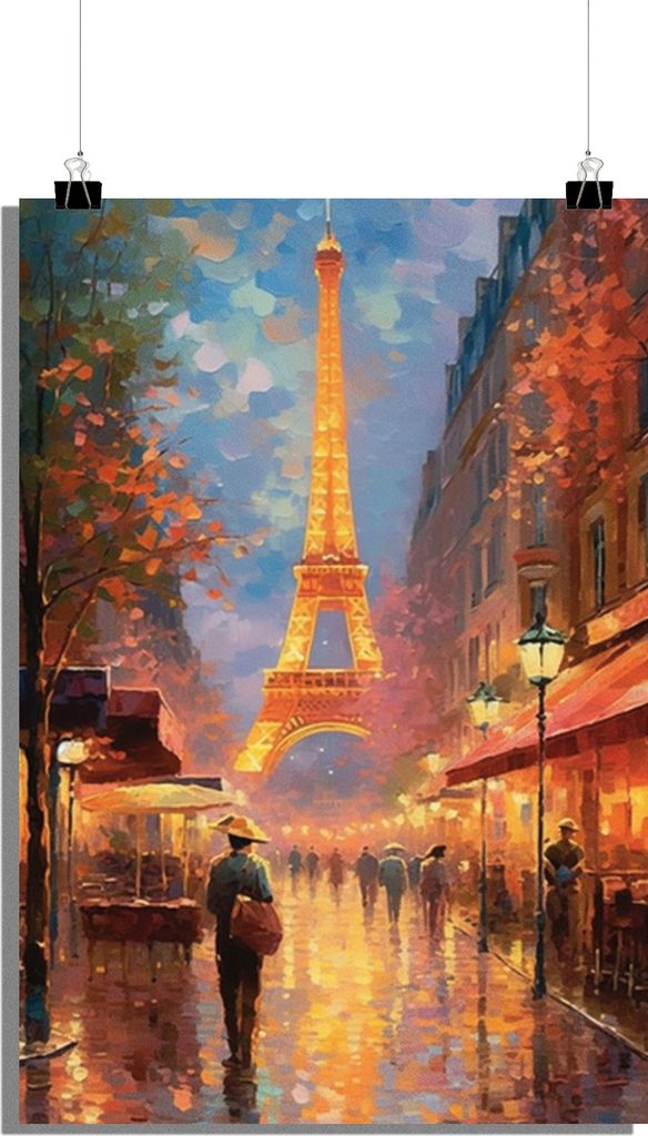 Eiffelturm Poster - Paris Poster - Aquarell Poster - Reise Poster - 51x71cm - Perfekt zum Einrahmen