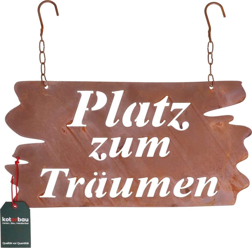 KOTARBAU Dekoratives Edelrost-Schild Spruchtafel zum Aufhängen aus Metall Kupferfarbe