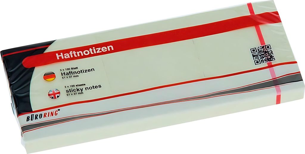 Büroring Haftnotiz 50 x 40 mm, gelb, 100 Blatt/Block