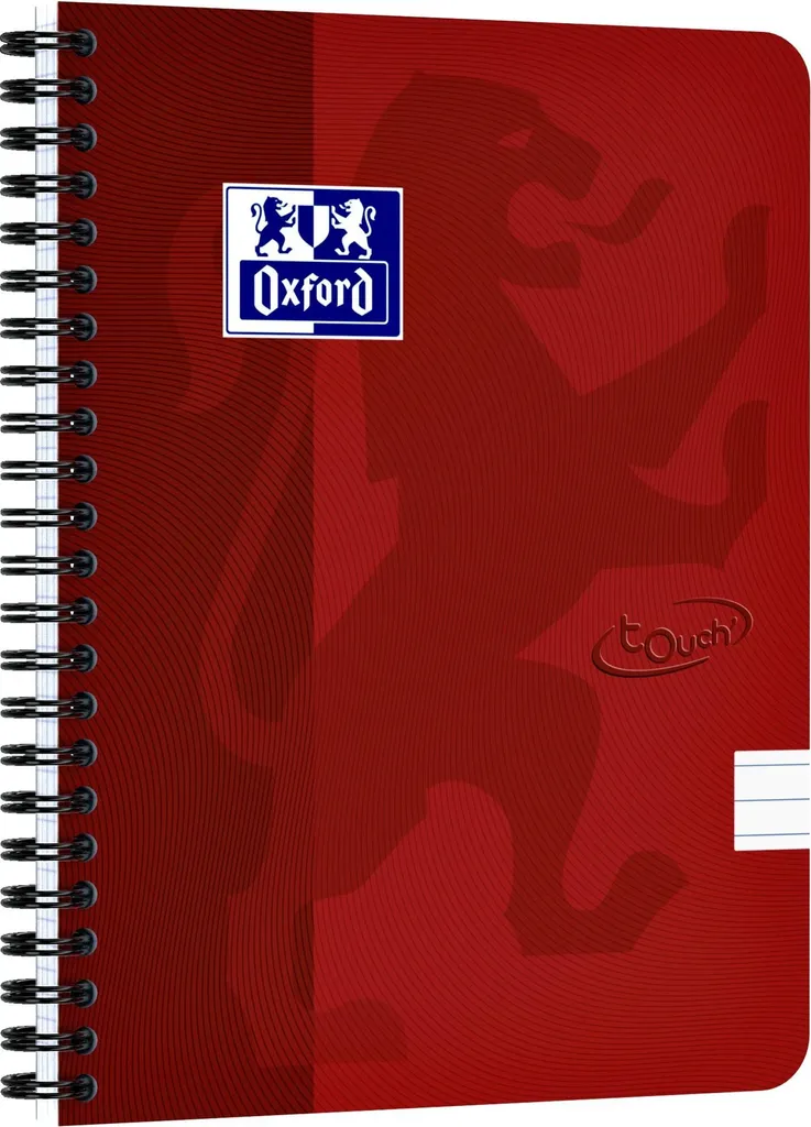 Bloc-notes A5 Oxford Touch rouge ligné 140p idéal pour cours et bureau