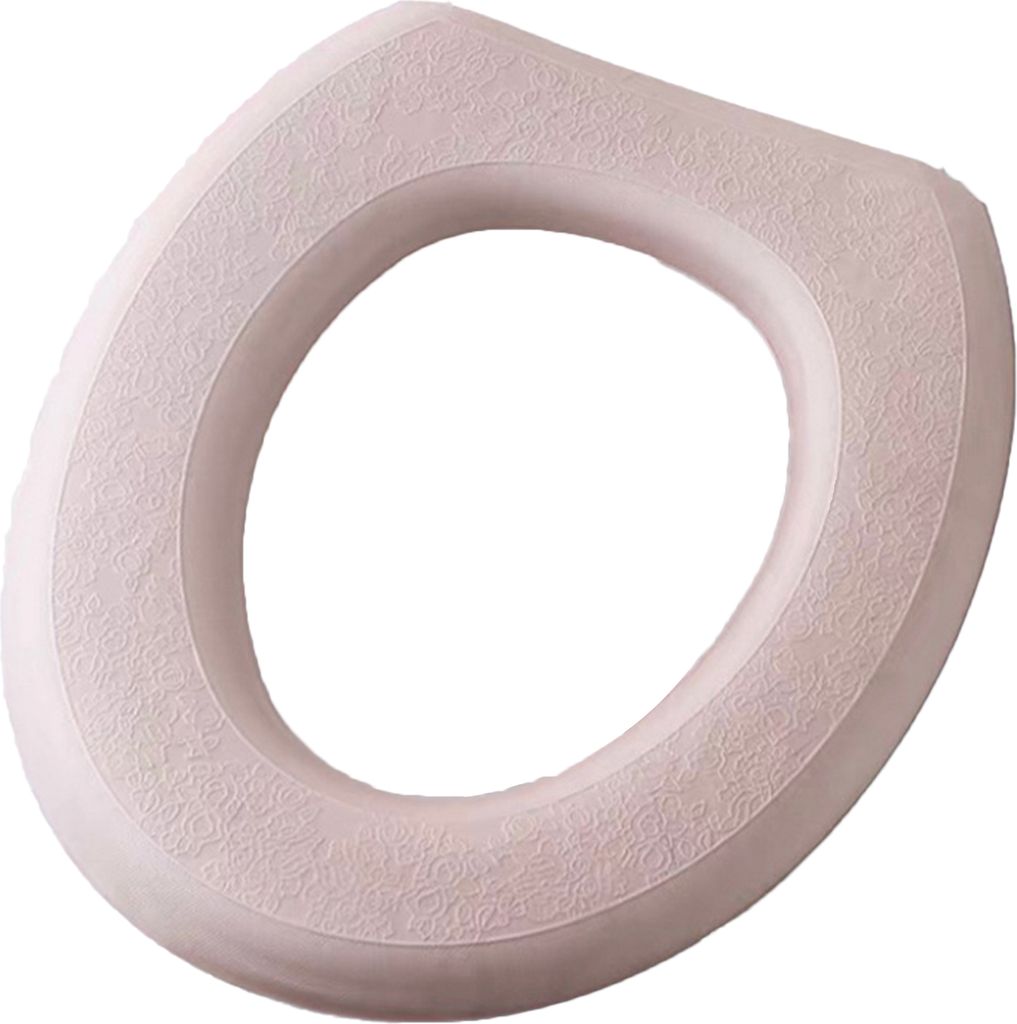 Flexible Toilettenabdeckung All-inclusive selbstklebende wasserdichte Schlafsaal Heimtoilette Dicke Kissen Badezimmerzubehör-Rosa