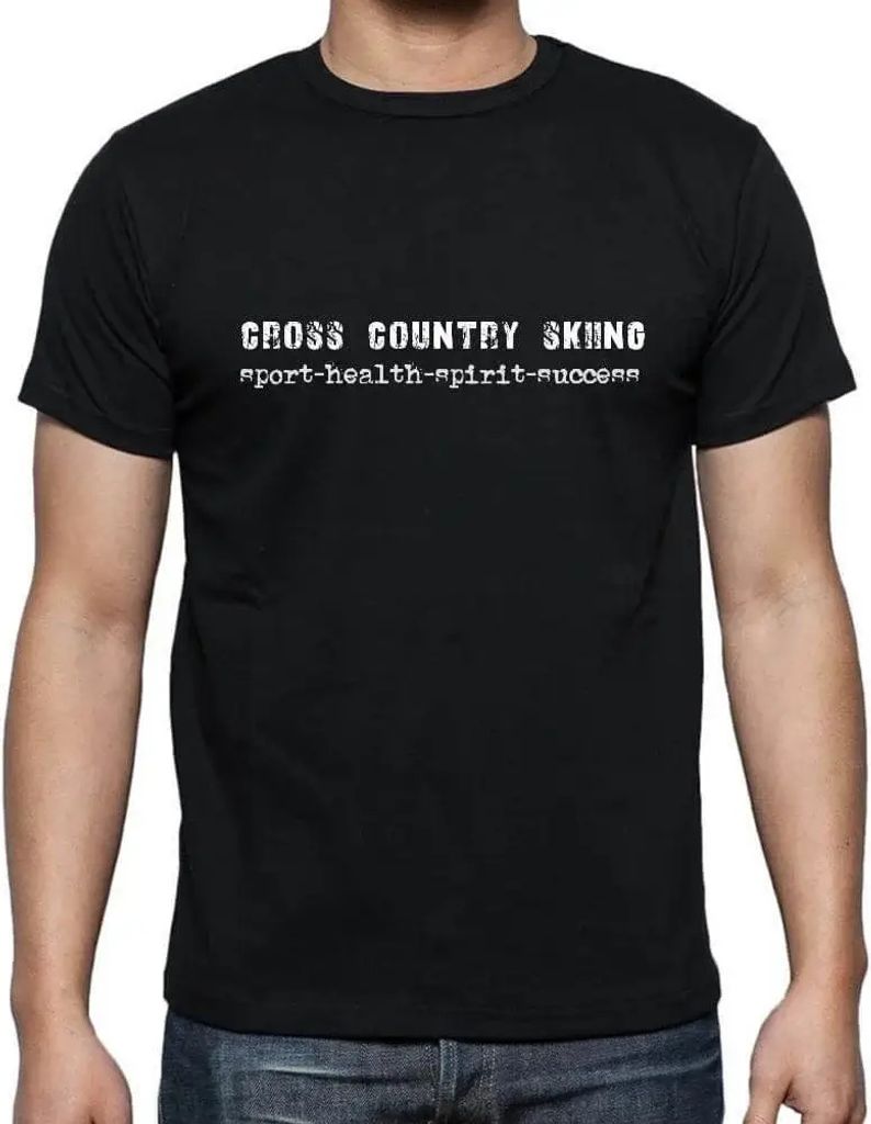 Herren Grafik T-Shirt Skilanglauf Sport-Gesundheit-Geist-Erfolg – Cross Country Skiing Sport-Health-Spirit-Success – Öko-Verantwortlich Vintage