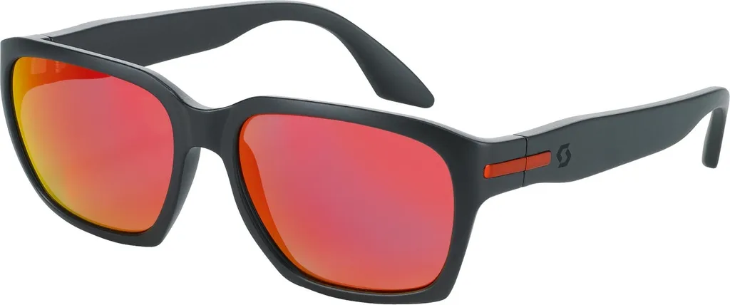 Lunettes Scott C-Note Noir Mat et Rouge avec Verres Haute Définition