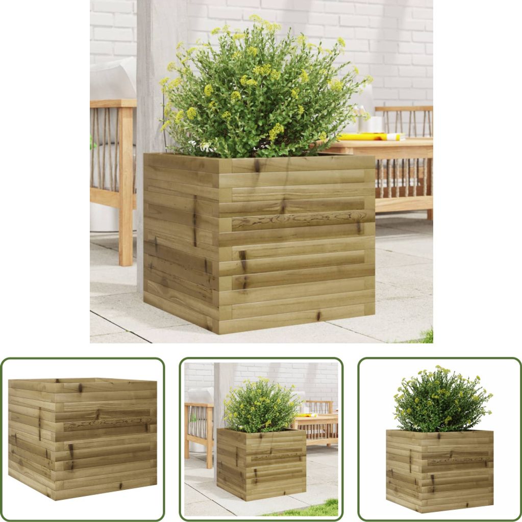 The Living Store Pflanzkübel 50x50x45,5 cm Kiefernholz Imprägniert