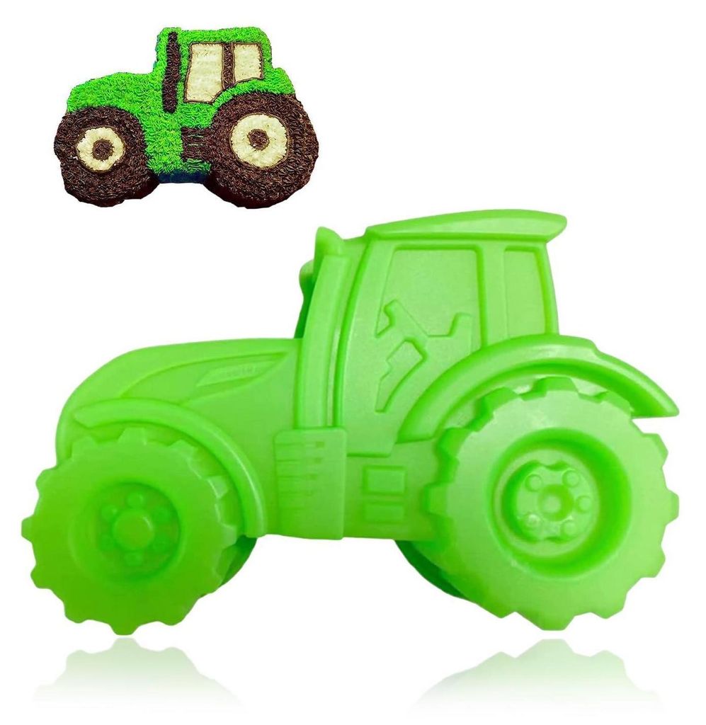 Silikonová forma na koláč ve tvaru traktoru, 3D, zelená, Obrázek produktu 